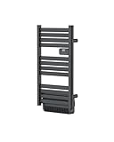 DREXON   Sèche Serviettes Électrique Noir avec Soufflerie 1500W FAENA S | Radiateur Salle de Bain Barres Plates | Programmable | Chauffage Rapide | Détection Fenêtre Ouverte | IP24