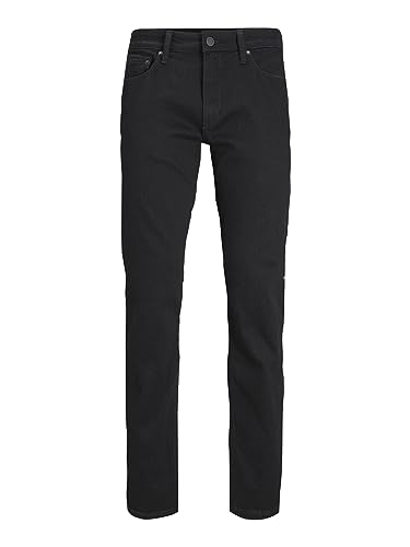 JACK & JONES Men's JJICLARK Regular Fit Jeans, Black Denim, 30W x 30L