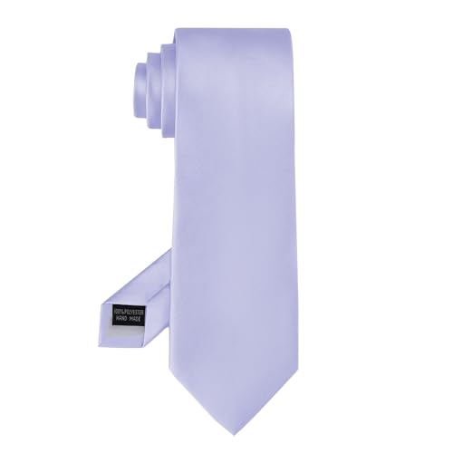 LMHCISO Solid Lavender Tie for Men Formal Tuxedo Necktie Business Suit Accessory for Weddings and Fathers Day
