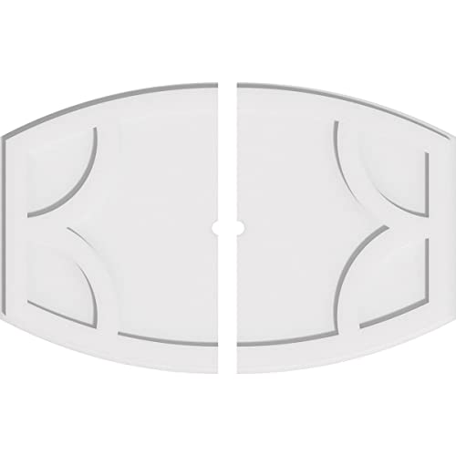 Image of Ekena Millwork CMP32X21KY2-01000 Kailey Architectural Grade PVC Contemporary, Two Piece Urethane Ceiling Medallions 32 inchW x 21 3 /8 inchH x 1 inchID x 17 1 /4 inchC x 1 inchP