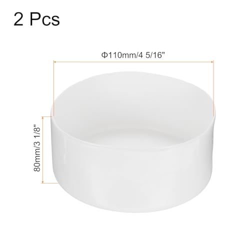 Image of uxcell 2pcs Rubber End Caps 110mm(4 5 /16 inch Inch) ID x 80mm(3 1 /8 Inch) H Vinyl Round Tube Bolt Cap Cover Screw Thread Protectors White