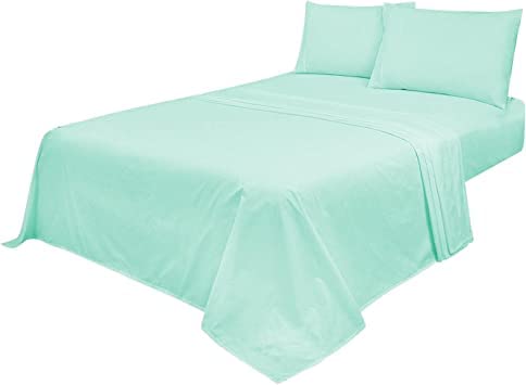 Axcent Comfort Plain Dyed 100% Polycotton Housewife Mint Pair of Pillow Cases 50cm x 70cm, 2 Pack Soft Polyester-Cotton Blend Pillow Covers