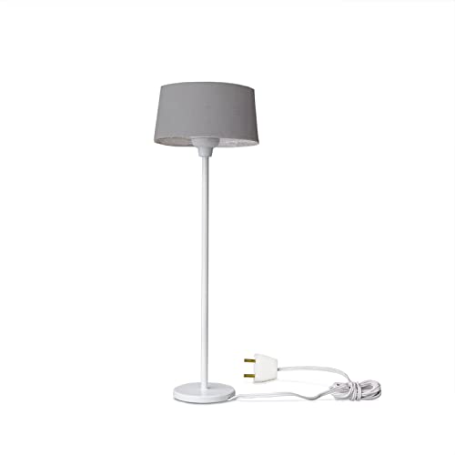 Waldosia 1:12 Scale Miniature Floor Lamp - 12 Volt w/Plug Grey Fabric Shade