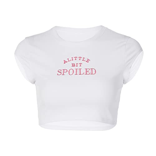 Y2k Estetica Lettera Stampa Crop Top 2000 Donne