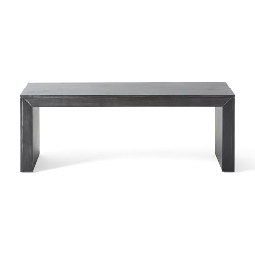 Merax 48 Inch Wood Dining Bench, Solid Acacia Wood Entryway Bench, Wooden Farmhouse Bench for Dinner Table, Kitchen, Bedroom, Living Room, Plants, Easy Assembly, Black by Merax - Image 4