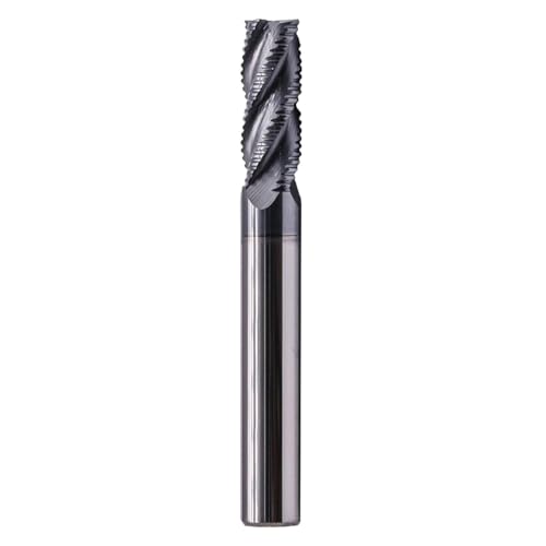 Image of 4 Flute Solid Carbide Roughing End Mill(1Pc, 5 /16 inch), ALCrSiN Nano Coated | 35 Helix, 5 /16 inch Cutting Dia, 5 /16 inch Shank Dia, 13 /16 inch LOC, 2-1 /2 inch OAL, for Milling Alloy Steel, Carbon Steel, Cast Iron