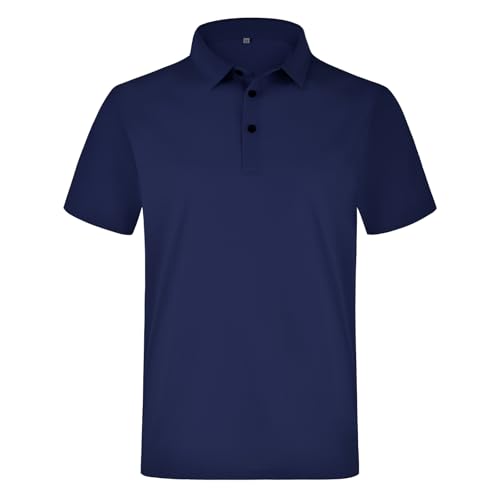 Men's Polo Shirts Short Sleeve Dry Fit Moisture Wicking Performance Seamless Collared Polo Shirts for Men