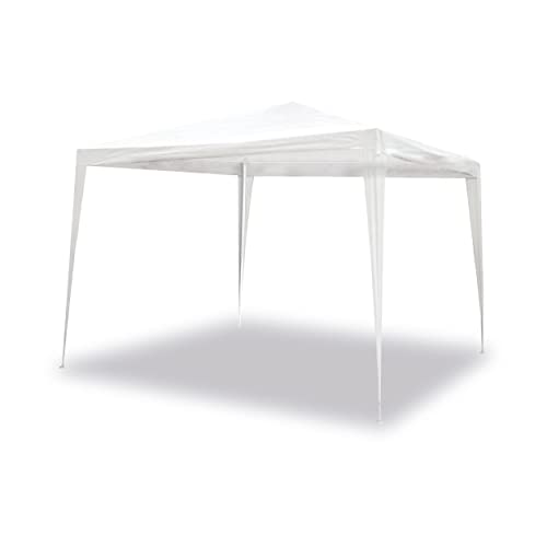SMARTSUN Tenda Desmontável 3 x 3 m Branca Cies - Estrutura de Aço - Lona Rafia 90 gr/m² - Pregos e Ventos incluídos - Jardim, Praia, Campo, Terraço