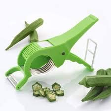 kriya 2 in 1 Vegetable Cutter Stainless Steel 5 Blade Cutting Tool Fruits, Herbs Cutter/Chopper/Peeler Easy and Quick Cutting