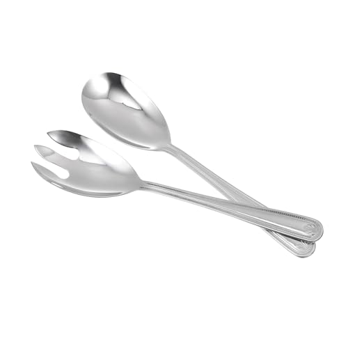 Cabilock 1 Set Reusable Salad Spoon Stainless Steel Utensils for Home Hotel and Party Use Lightweight Easy to Carry and Convenient Serving Fork and Spoon