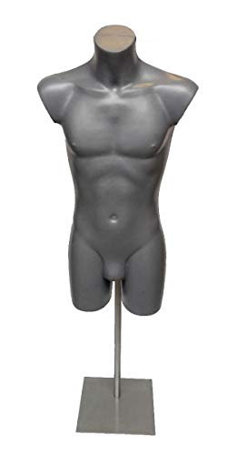 Buste de mannequin de sport pour homme Gris argenté