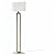 Globe Electric 12273 D'Alessio 58" Floor Lamp, Gold, White Linen Shade, Faux Marble Base, On/Off Socket Rotary Switch, Title 20 LED Bulb Included