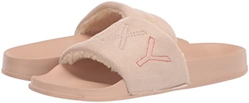 Roxy Women's Slippy Faux Fur Slide Sandal, TAN 214, 9 | Image 6