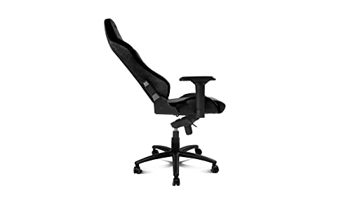 Chair -DR275NIGHT- Sedia da gioco professionale, materiale tessuto con finitura velluto, braccioli regolabili 4D, pistone classe 4, girevole, meccanismo a rana, nero/grigio - Sedia gaming - Immagine 5