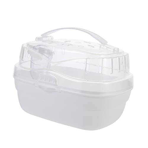 Hohopeti Small Portable Hamster Carrier Box Breathable Travel Cage for Hamsters Mice and Small Pets Lightweight and Easy to Clean for Outdoor Adventures and Trips