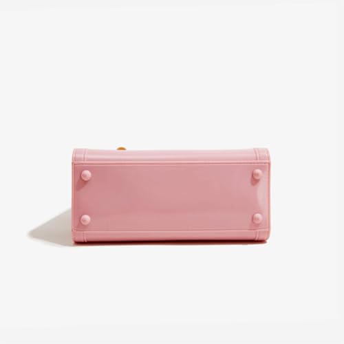 Bamboo Handle Purse for Woman PVC Handbag Cute Crossbody Purses Lightweight Elegant Top Handle Tote Satchel Bag4