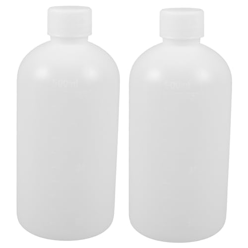 HOMOCONO 500ml Narrow Mouth Plastic Sample Bottles Lids Reagent Vial Bottles for Hospital