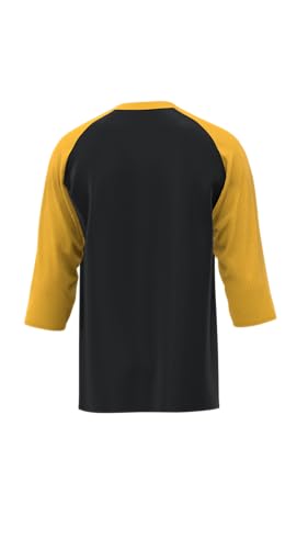 MVP Mens Baseball Jersey 3/4 Raglan Sleeves with Contrast Color Fabric 1136DF miniatura 2