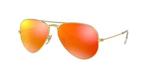 Image of Ray-Ban Mirrored Pilot Unisex Sunglasses (0Rb3025 | 54 Mm| Pink)
