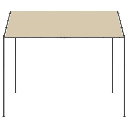 Gazebo pliant haut de gamme en acier beige 3x3 m - 4