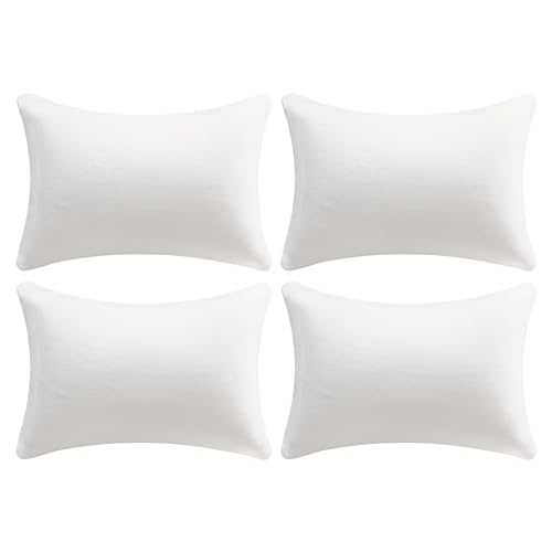 Image of AM AEROMAX 12 x 20 Throw Pillow (Pack of 4) Memory Foam Pillow Insert - Rectangular Bolster for Decorative Cushion Bed Couch Sofa - Non-Deforming Over Time