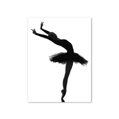 Peintures modernes de danseur de ballet noir et blanc decoration interieure salon triptyque 80x110