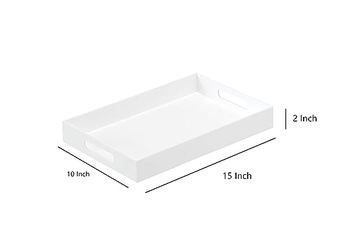 Glossy-White-Sturdy-Acrylic-Serving-Tray-with-Handles-10x15Inch-Serving-CoffeeAppetizerBreakfastButler-Kitchen-Countertop-Tray-Makeup-Drawer-Organizer-Vanity-TableOttoman-Tray-Decorative