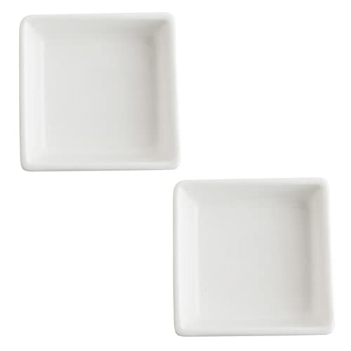 KICHOUSE 2pcs Square Dishes for Sauces and Snacks Versatile Serving Plates for Condiments for Appetizers Pudding and Dipping Stylish Kitchen Decor