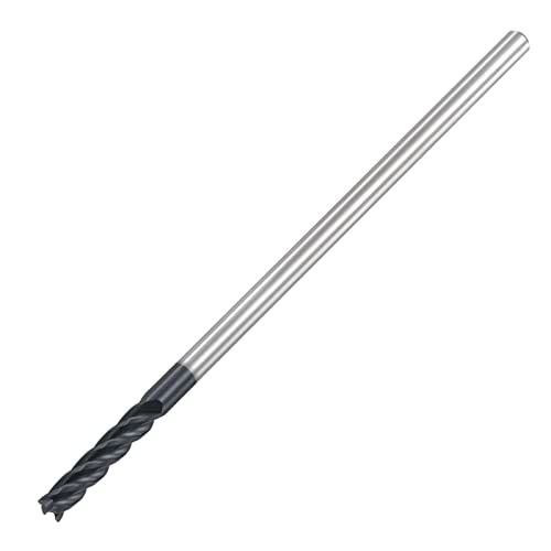 Image of uxcell Square Nose End Mill, 4mm Tip Dia Solid Carbide AlTiN Coated CNC Router Bits 4 Flute Spiral Milling Cutter HRC45 with 4mm Shank 100mm (4-inch) Length