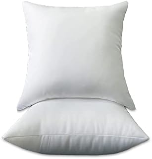 Auronna Cushion Inserts (Pack of 2), 45 x 45 cm (18 x 18 inch) Cushion Inner Pads, Decorative Square Pillows, Cushion Stuffer for Sofa and Couch (White)