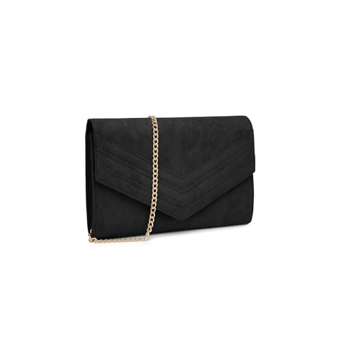 Miss Lulu Clutch Damen, Elegante Envelope Pochette, Vegan Wildleder...