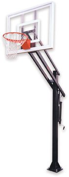 Attack III Steel-Acrylic In Ground Adjustable Basketball System Maroon