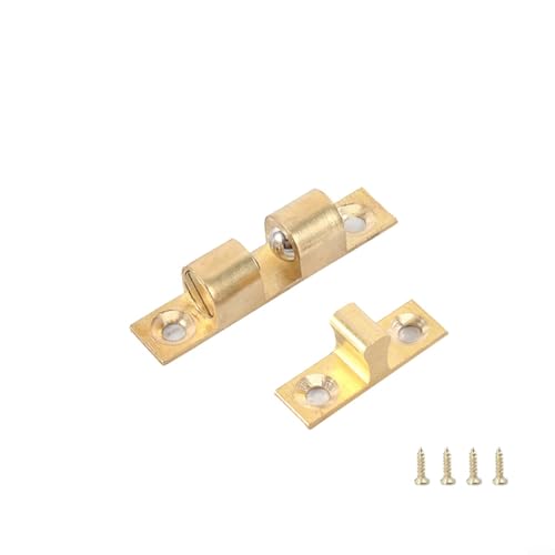 Gdfnmogo Cierre de rodillo de tensión de doble bola, pestillo ajustable de doble bola con tornillos para armario, armario y puerta de muebles (60 mm)