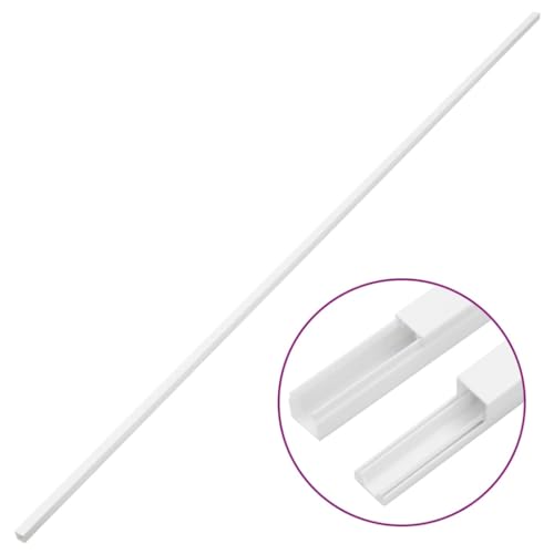 Canaleta para cables de PVC blanca, 0,4 x 0,4 pulgadas, 32,8 pies (10 m) miniatura 3