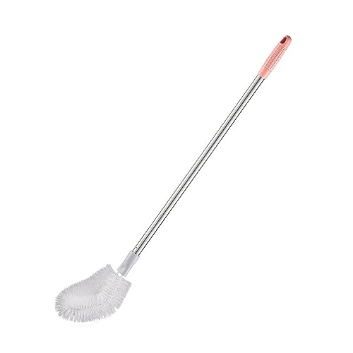 Stainless Steel Water Bucket Bottle Brush, Long Handle Scrubbing Brush, Bendable Brush Head Suitable for Cleaning 1 to 5 Gallon Buckets, 28 in (Pink)