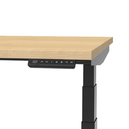 Image of ErgoYou Premium Electric Height Adjustable Table Heavy Duty - Dual Motor 3 Stage - 150 Kgs Max Weight Capacity - E3A Series - Ergonomic Sit Stand Desk - 47 x 23.5 inches - Maple Laminate Table Top