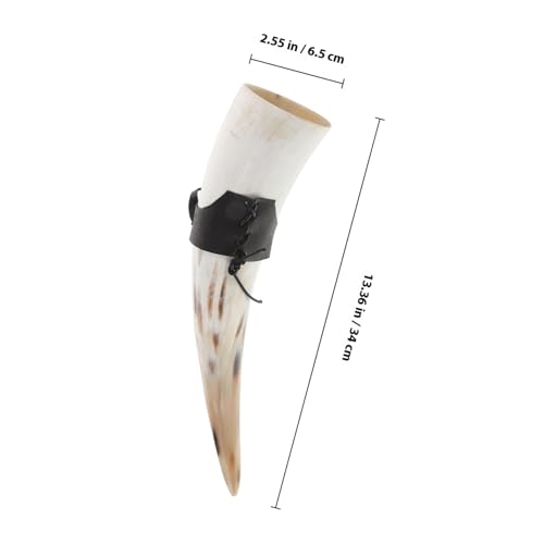 Corne de bœuf naturelle artisanale de collection avec étui cuir