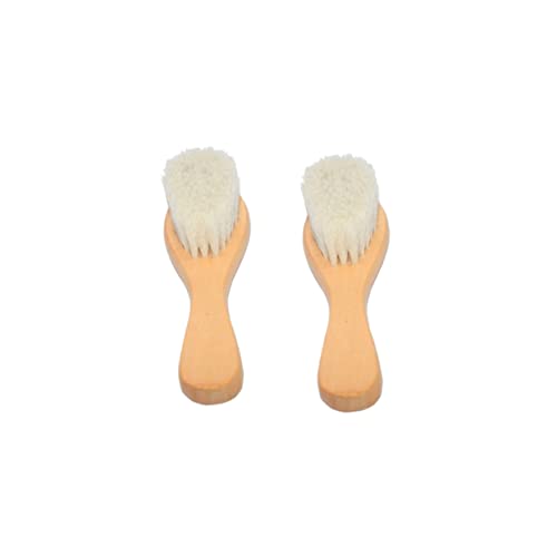 JOINPAYA 2個ベビーバス用洗浄ブラシ 木製ハンドル 頭皮マッサージ対応 ちゃんの髪と頭皮ケアに適したシャワーブラシ