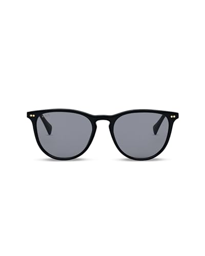 Kapten & Son Sonnenbrille Rome All Black | Sonnenbrille Damen Schwarz mit Sonnen- und UV-Schutz | Für schmale bis mittlere Kopfgrößen | Stylische runde Gläserform | Goldene Akzente