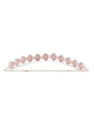Image of Ami Rose Gold Dazzling cubic Zirconia Classy Contemporary Necklace & Earring Set For Women-ZPFK20107