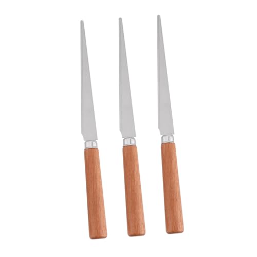 DECORNIJIA 3 Piezas Cuchillos de con Mango de Madera para Arcilla Escultura y Reparación Herramientas de Modelado y Tallado para Bricolaje y Arte Artesanal