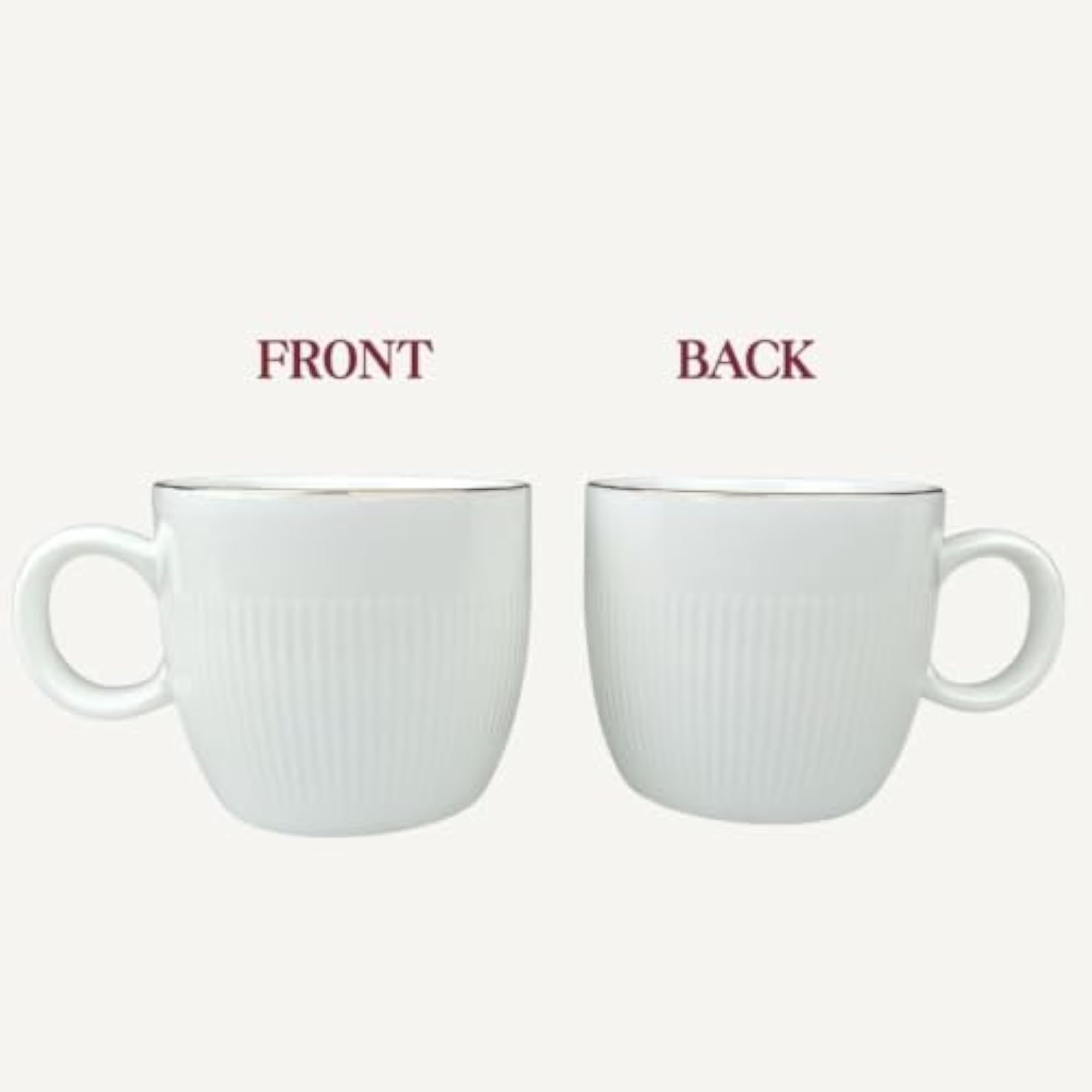 Impression Ceramic Gold Line Coffee Mugs Set of 6