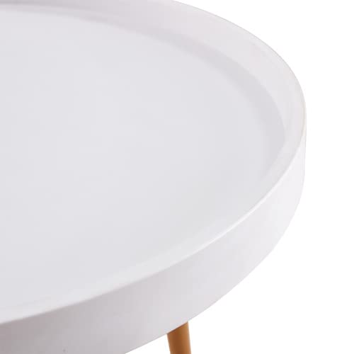 Small White Round Table Modern Style Study Table For Children Kitchen Dining Table With Mdf Desktop Outdoor Side Table With Wood Legs Small Snack Tables For Playrooms School Daycare And Home #TOP4