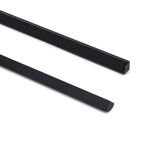 LEDKIA LIGHTING Profilé Aluminium Angle Capot Circulaire 2 m pour Rubans LED jusqu'à 5 mm Noir 2 m Semi-transparent