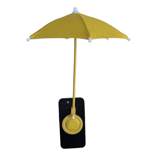 Parasol pour téléphone portable avec support, mini auvent antireflet pour protection d'écran, accessoire pliable en fibre de verre pour activités de plein air, pour smartphones, noir (jaune)