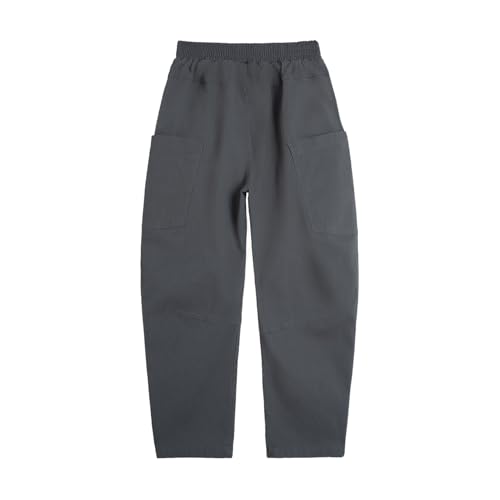 LittleSpring Teen Boys Casual Pants Loose Fit Grey Casual Cargo Pants with Two Pockets Kids Clothes Size 14-162