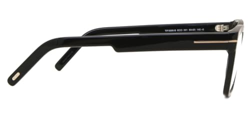 Image of Tom Ford Eyeglasses FT 5886 -B 001 Shiny Black, Rose Gold t Logo /Blue Block