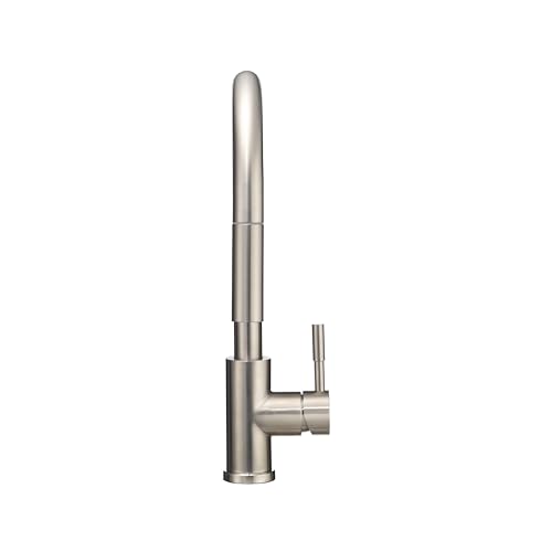 Image of Dura Faucet DF-MK530SLK-SN RV Single Handle Pull-Down (Satin Nickel) | RV single handle pull-down kitchen faucet for camper and trailer galleys. Brushed Satin Nickel finish.