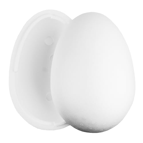 Ideen mit Herz Huevo de poliestireno, 2 piezas, grande y divisible (30 cm de alto, 21 cm de diámetro, 1 unidad)