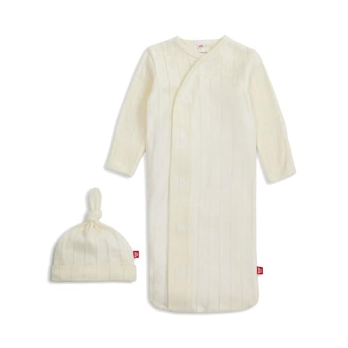 Magnetic Me Organic Cotton Newborn Sleeper Gown & Hat Set | Super Soft Organic Cotton Fabric Sleep Sack | Love Lines Tofu | 0-3 Months